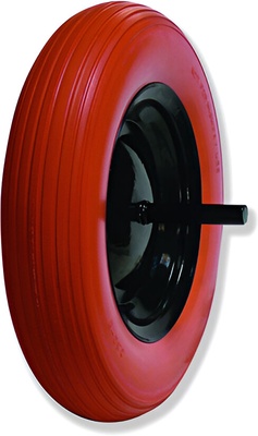 Rueda Carretillo Impinchable Naranja Llanta Metalica